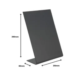 PIZARRA DE SOBREMESA ARCHIVO 2000 EN FORMA DE L A4 VERTICAL METACRILATO NEGRO 100% RECICLABLE 85X210X290 MM