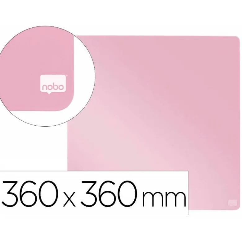 PIZARRA NOBO MAGNETICA PARA EL HOGAR COLOR ROSA 360X360 MM