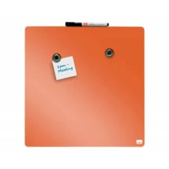 PIZARRA NOBO MAGNETICA PARA EL HOGAR COLOR NARANJA 360X360 MM