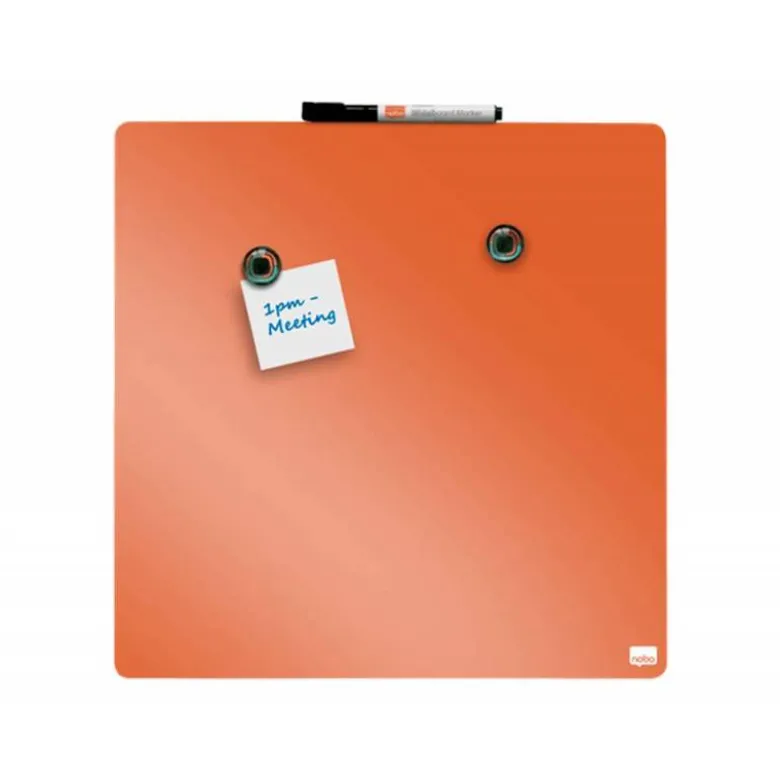 PIZARRA NOBO MAGNETICA PARA EL HOGAR COLOR NARANJA 360X360 MM