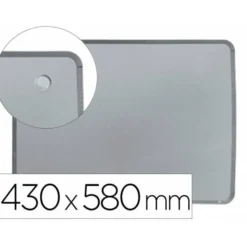 PIZARRA NOBO MAGNETICA PARA EL HOGAR ACERO MARCO SLIM PLATA 430X580 MM