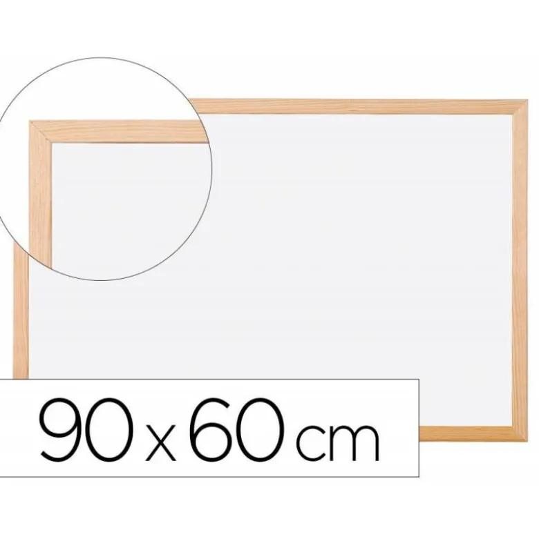 Pizarra Blanca de Melamina con marco de madera 90x60 Q-Connect