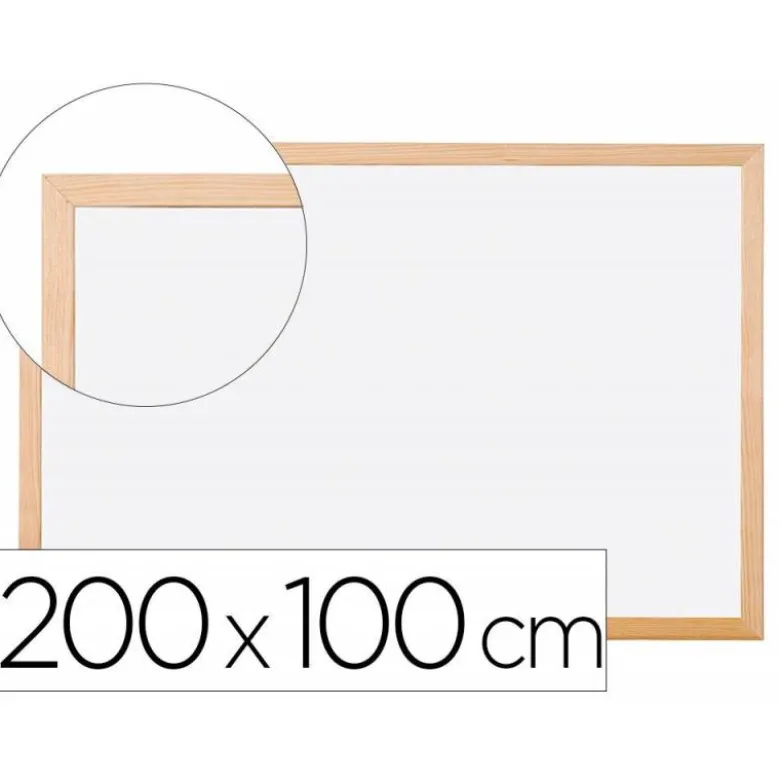 Pizarra Blanca laminada con marco de madera 200x100 Q-Connect