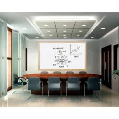 Pizarra Blanca laminada con marco de madera 200x100 Q-Connect