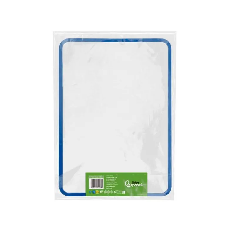 PIZARRA BLANCA LIDERPAPEL 21X30 CM MAGNETICA DOBLE CARA LISA CON ROTULADOR IMAN Y BORRADOR