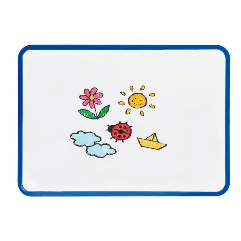 PIZARRA BLANCA LIDERPAPEL 30X42 CM MAGNETICA DOBLE CARA LISA CON ROTULADOR IMAN Y BORRADOR