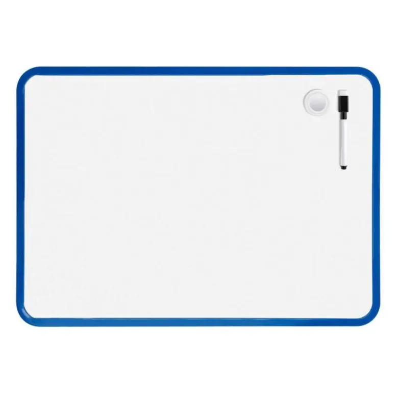 PIZARRA BLANCA LIDERPAPEL 30X42 CM MAGNETICA DOBLE CARA LISA CON ROTULADOR IMAN Y BORRADOR