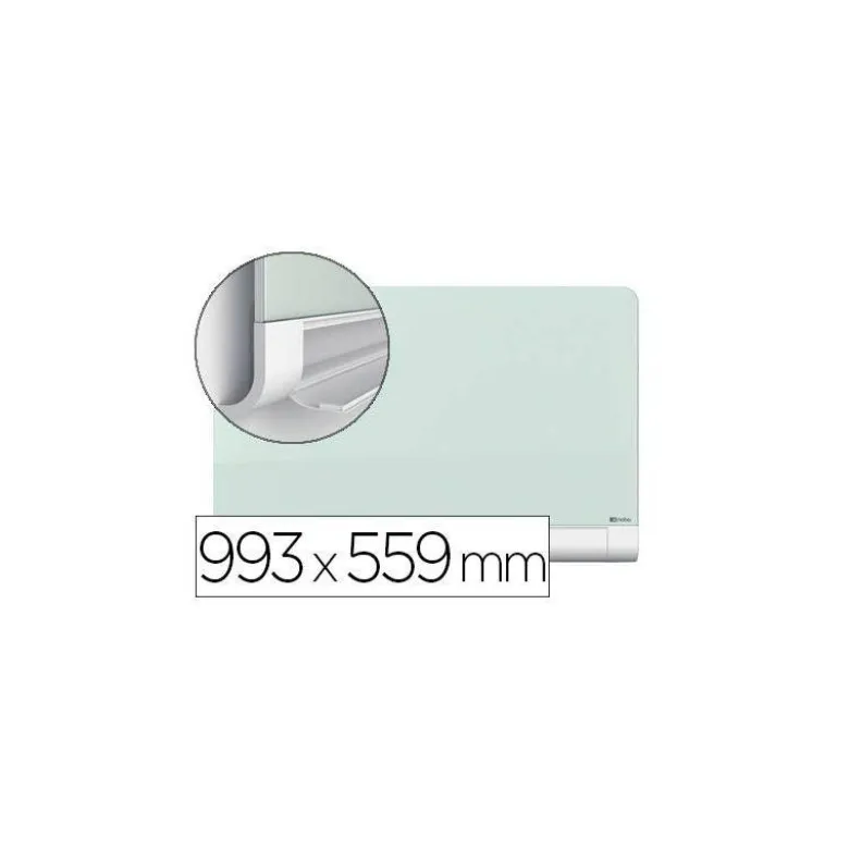 Pizarra Blanca Nobo Diamond Cristal Templado Magnetica 99,3x55,9 cm