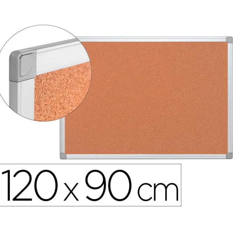 Pizarra corcho q-connect marco de aluminio 200x100 cm 5 mm
