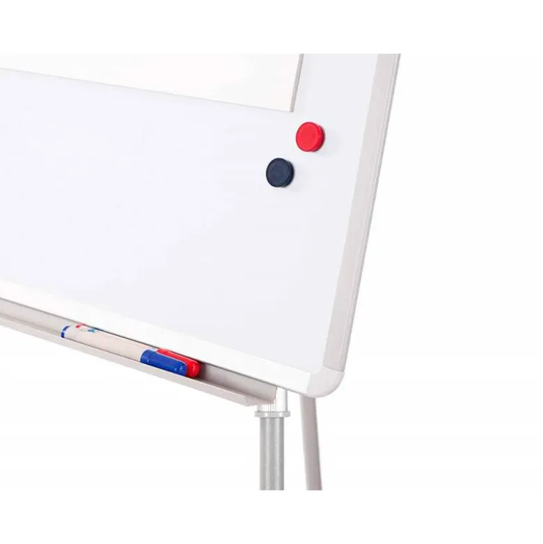 Pizarra Q-Connect trípode magnética con marco gris 70x103 cm