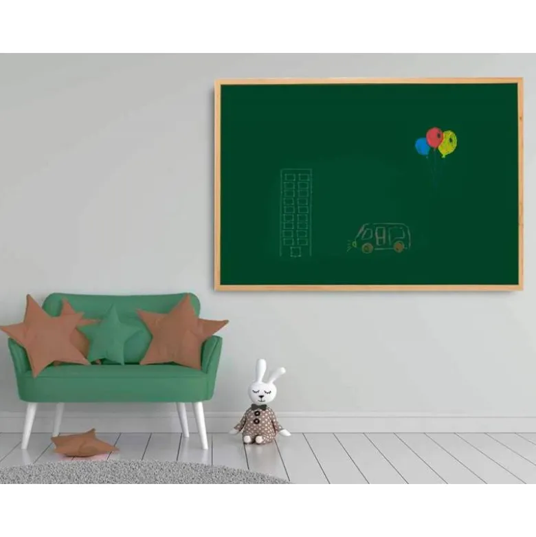 Pizarra Q-Connect verde marco de madera 120x90 cm