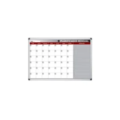 PLANNING MAGNETICO BI-OFFICE MENSUAL LACADO MARCO ALUMINIO ROTULABLE 60X45 CM