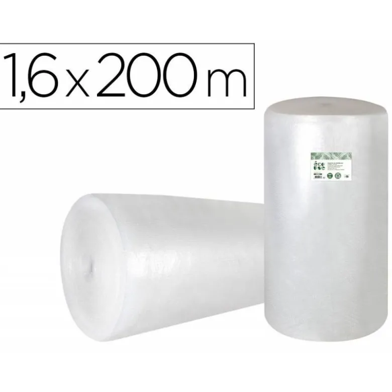 PLASTICO BURBUJA LIDERPAPEL ECOUSE 1.60X200M 30% DE PLASTICO RECICLADO