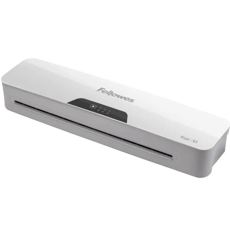 PLASTIFICADORA FELLOWES PIXEL A3 2 RODILLOS SISTEMA ANTIATASCO APAGADO AUTOMATICO HASTA 125 MC