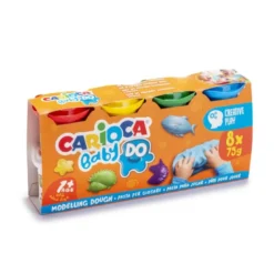 PLASTILINA CARIOCA BABY DOUGH BOTE 75 GR SET DE 8 COLORES SURTIDOS