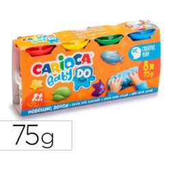 PLASTILINA CARIOCA BABY DOUGH BOTE 75 GR SET DE 8 COLORES SURTIDOS