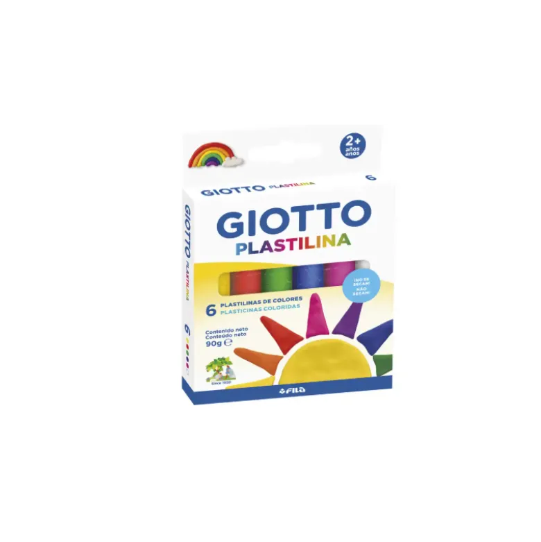 PLASTILINA GIOTTO COLORES CLASICOS CAJA DE 6 UNIDADES COLORES SURTIDOS