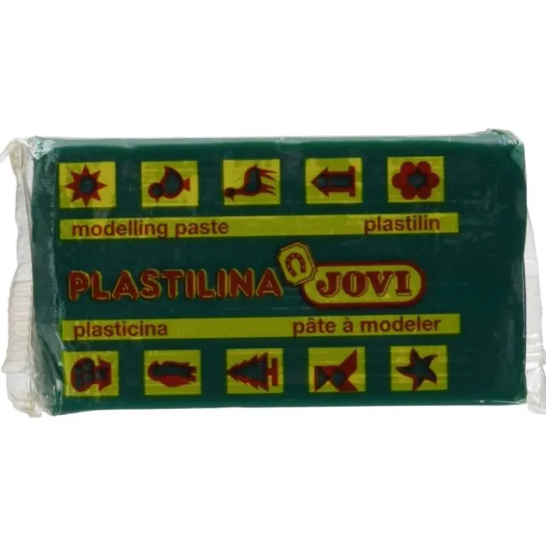 Plastilina Jovi color verde oscuro pequeña 50 gr