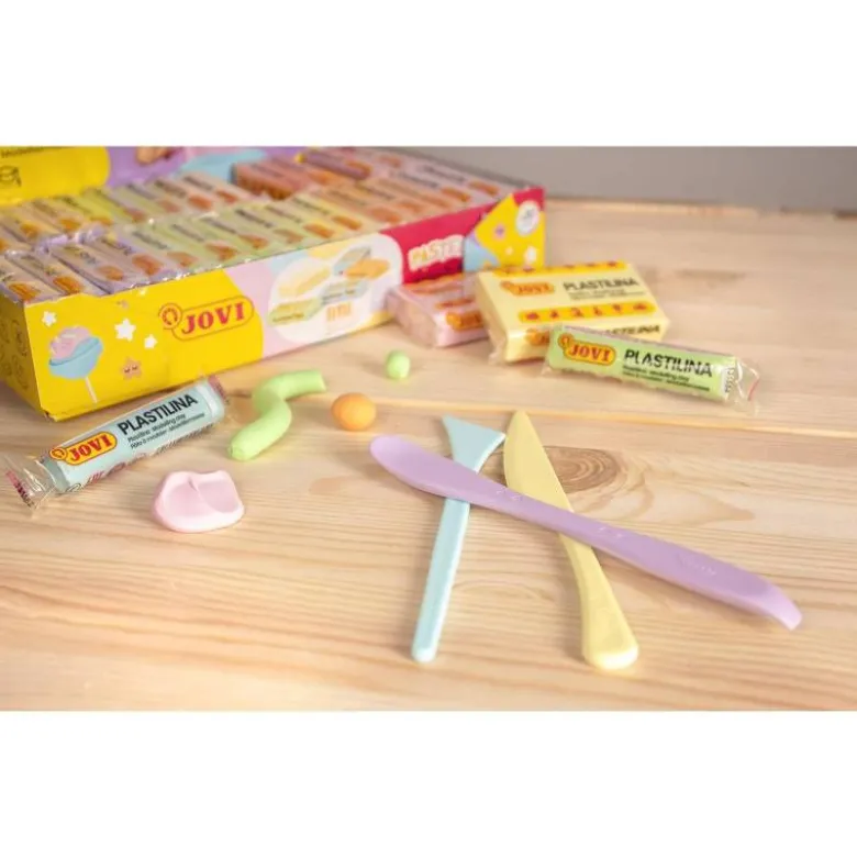 PLASTILINA JOVI 70 SURTIDA TAMAÑO PEQUEÑO COLORES PASTEL SURTIDOS CAJA DE 6 UNIDADES 50 GR