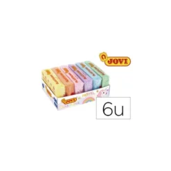 PLASTILINA JOVI 70 SURTIDA TAMAÑO PEQUEÑO COLORES PASTEL SURTIDOS CAJA DE 6 UNIDADES 50 GR