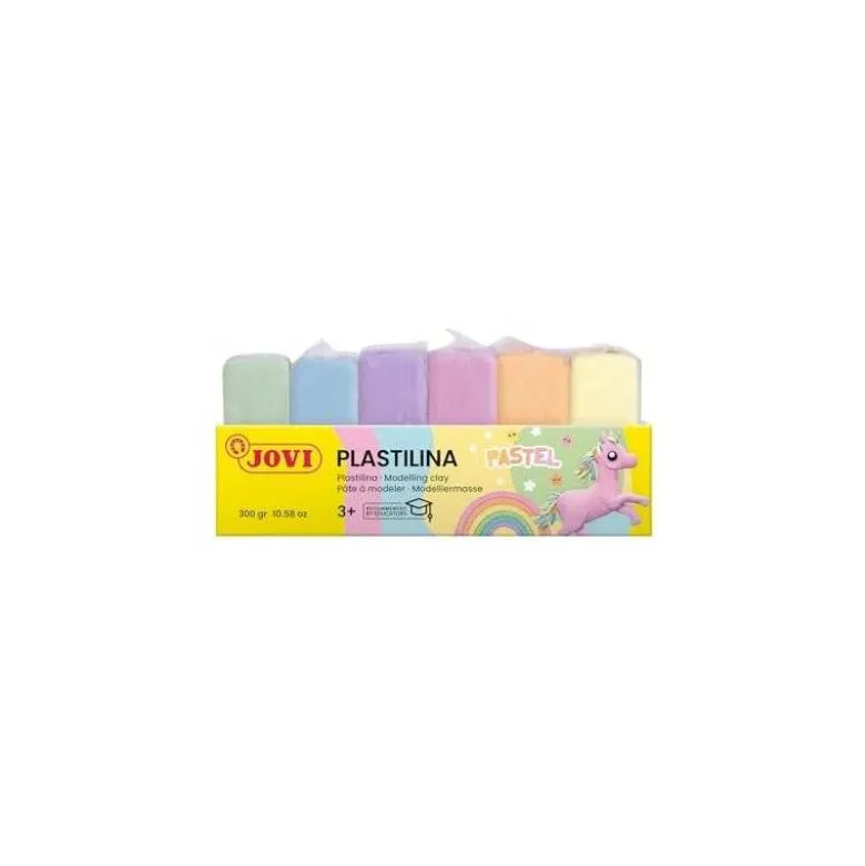 PLASTILINA JOVI 70 SURTIDA TAMAÑO PEQUEÑO COLORES PASTEL SURTIDOS CAJA DE 6 UNIDADES 50 GR