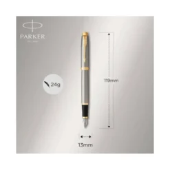 Pluma Parker PK IM GT Plumin Fino de Acabado Metal Cepillado