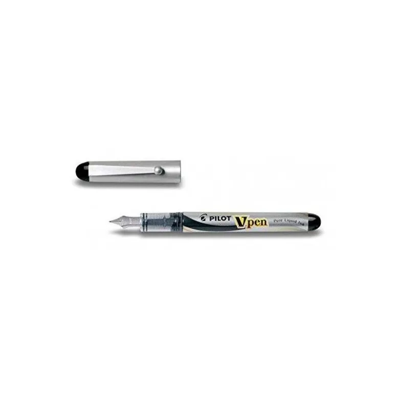 Pluma pilot v pen silver desechable negro svp-4wb