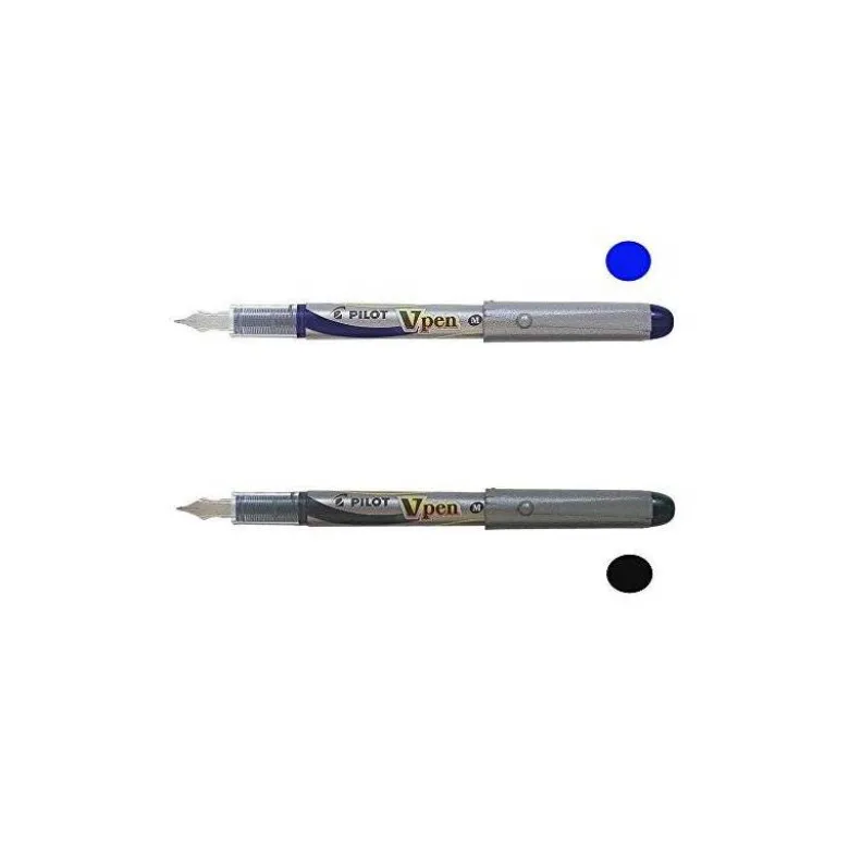 Pluma pilot v pen silver desechable negro svp-4wb