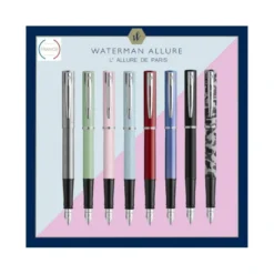 PLUMA WATERMAN ALLURE LACA NEGRA EN ESTUCHE DE REGALO TINTA AZUL