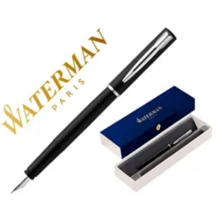 PLUMA WATERMAN ALLURE LACA NEGRA EN ESTUCHE DE REGALO TINTA AZUL
