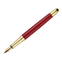 PLUMA Y ESTUCHE BELIUS SOIREE COLOR ART DECO GRANATE Y DORADO TINTA AZUL CAJA DE DISEÑO