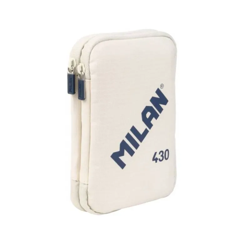 PLUMIER ESCOLAR MILAN 430 SINCE 1918 DOBLE CON ACCESORIOS COLOR BEIG 195X50X130 MM