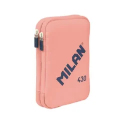 PLUMIER ESCOLAR MILAN 430 SINCE 1918 DOBLE CON ACCESORIOS COLOR ROSA 195X50X130 MM