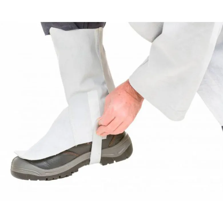 POLAINA PARA SOLDADOR FARU CUERO AL CROMO AJUSTABLE CON VELCRO Y HEBILLA 40 CM