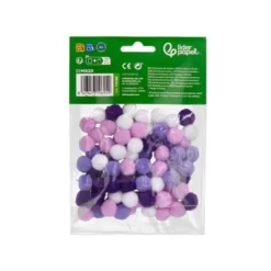 POMPONES DE COLORES LIDERPAPEL 1,5 CM TONALIDADES VIOLETA BOLSA CON 80 UNIDADES