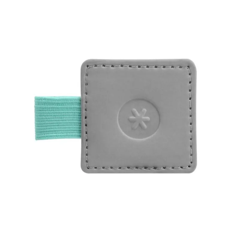 PORTABOLIGRAFO AUTOADHESIVO ANTARTIK PARA CUADERNO NOTE CON ELASTICO HASTA 15 MM GROSOR 80 MM GRIS Y TURQUESA