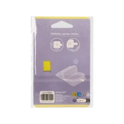 PORTABOLIGRAFO AUTOADHESIVO ANTARTIK PARA CUADERNO NOTE CON ELASTICO HASTA 15 MM GROSOR 80 MM MORADO Y AMARILLO