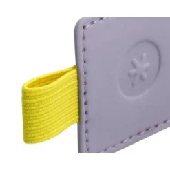 PORTABOLIGRAFO AUTOADHESIVO ANTARTIK PARA CUADERNO NOTE CON ELASTICO HASTA 15 MM GROSOR 80 MM MORADO Y AMARILLO