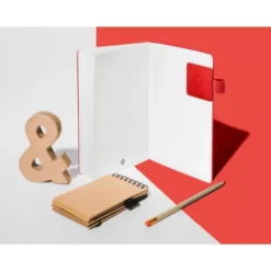 PORTABOLIGRAFO AUTOADHESIVO ANTARTIK PARA CUADERNO NOTE CON ELASTICO HASTA 15 MM GROSOR 80 MM ROJO 40X40 MM