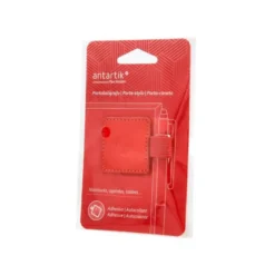 PORTABOLIGRAFO AUTOADHESIVO ANTARTIK PARA CUADERNO NOTE CON ELASTICO HASTA 15 MM GROSOR 80 MM ROJO 40X40 MM