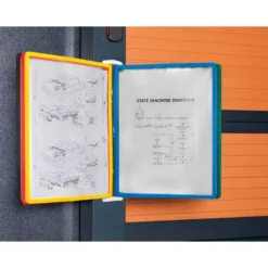 PORTACATALOGO DE PARED PLASTICO LIDERPAPEL CON 10 FUNDAS DIN A4 COLORES SURTIDOS