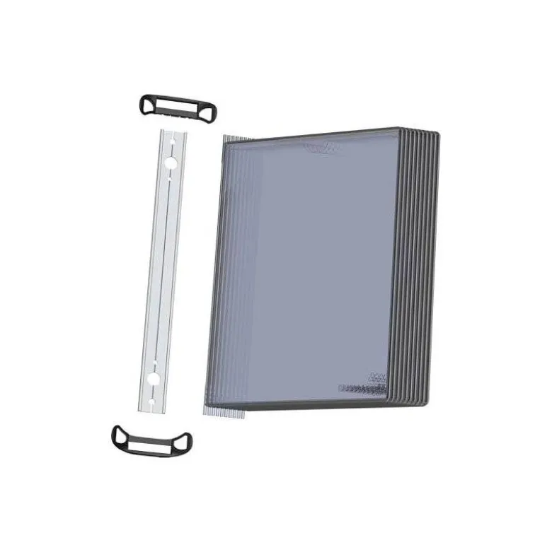 PORTACATALOGO DE PARED TARIFOLD PRO CON 10 FUNDAS A4 POLIPROPILENO EASY LOAD COLOR NEGRO 355X430X170 MM