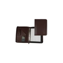 Portadocumentos tipo Carpeta Csp Marron con calculadora y bolsillo para movil