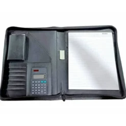 Portadocumentos tipo Carpeta Csp Negro con calculadora y sin anillas