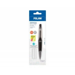 PORTAMINAS MILAN CAPSULE SLIM 0,5 MM + 2 RECAMBIOS DE GOMA EN BLISTER