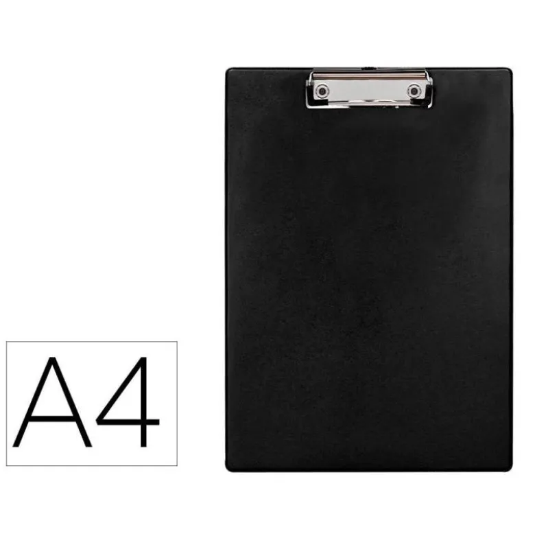 PORTANOTAS Q-CONNECT PLASTICO 50% RECICLADO DIN A4 NEGRO GROSOR 2,1 MM