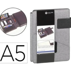 PORTANOTAS CARCHIVO VENTURE DIN A5 CON SOPORTE SMARTPHONE CUADERNO COLOR GRIS