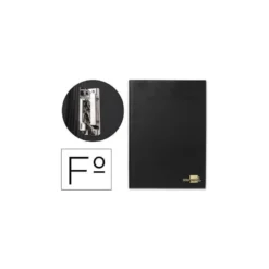 Portanotas plastico con miniclip lateral Liderpapel negro
