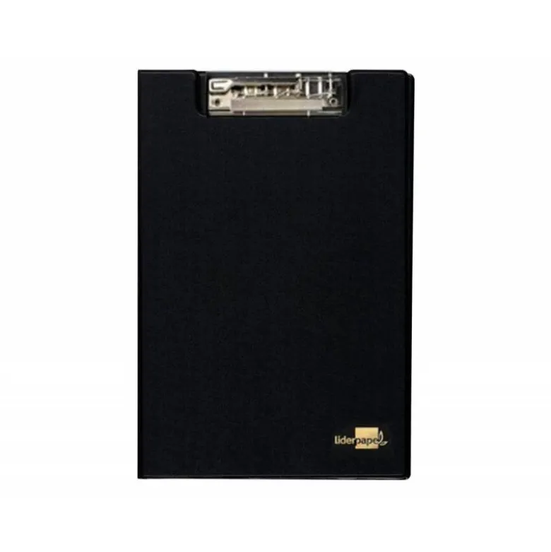 Portanotas plastico con miniclip superior Liderpapel negro