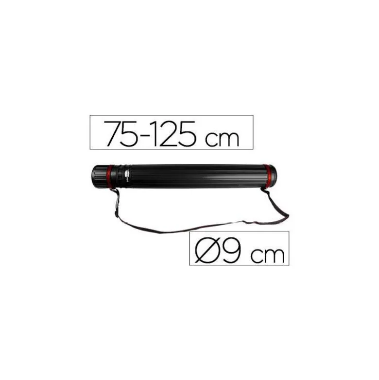 Portaplanos plastico extensible 75cm diametro 9 cm Liderpapel color negro